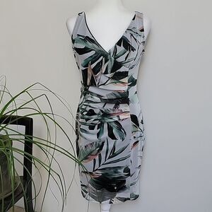 Elana Kattan tropical print mesh dress Sz Small